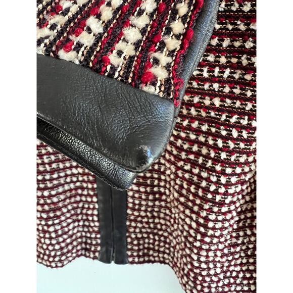 St. John Collection Vintage Women’s Red Brown Gold Tweed Knit Zip Blazer size 2 - Picture 8 of 13